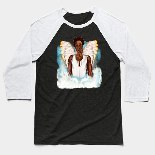 Afro angel - boy angel with curly Afro hair Baseball T-Shirt by Artonmytee